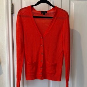 JCrew Italian Spun Alpaca Blend Cardigan Red Orange size medium